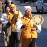 Head monk Katoshonin the founder of the Peace Pagoda